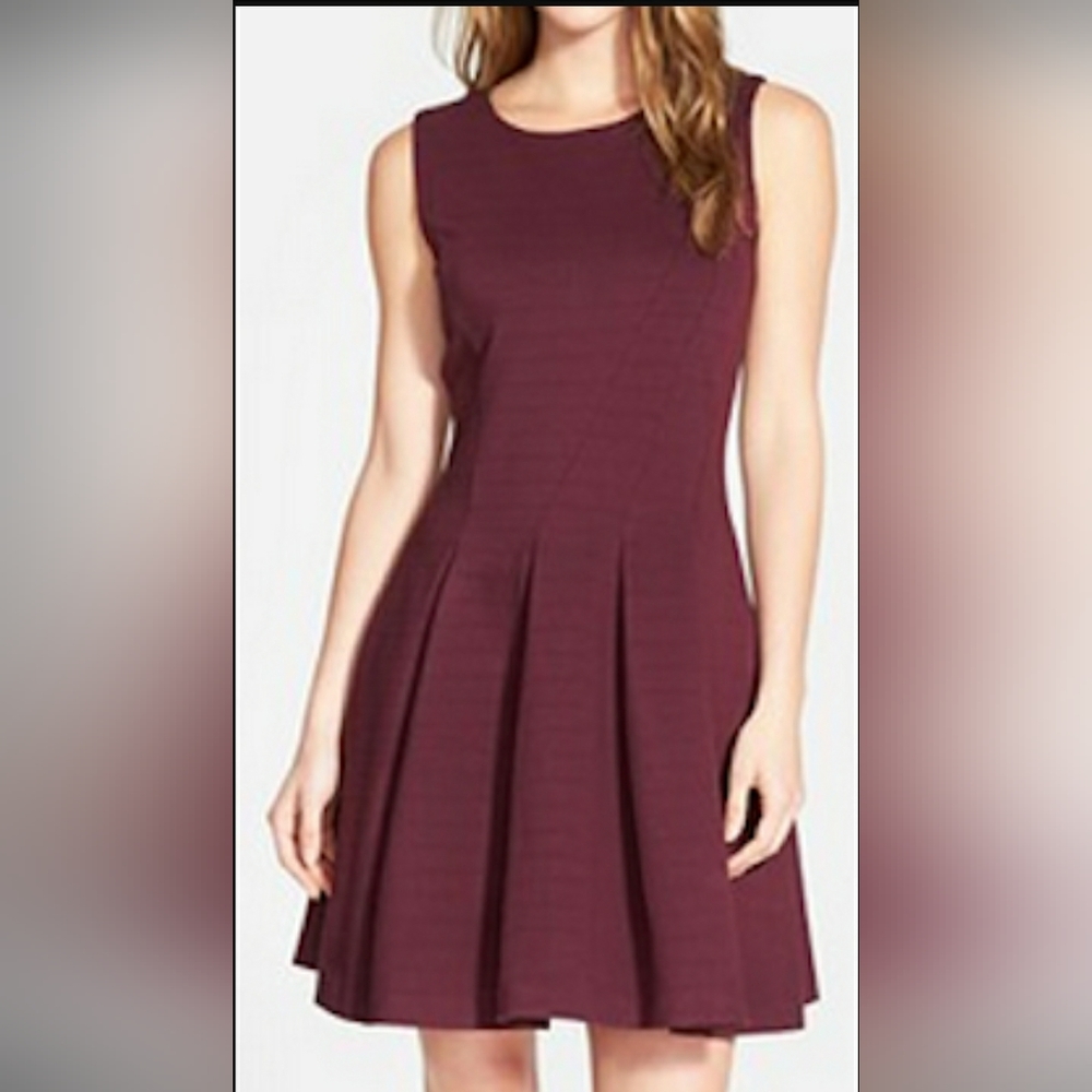 Gap Burgundy fit and flare skater dress